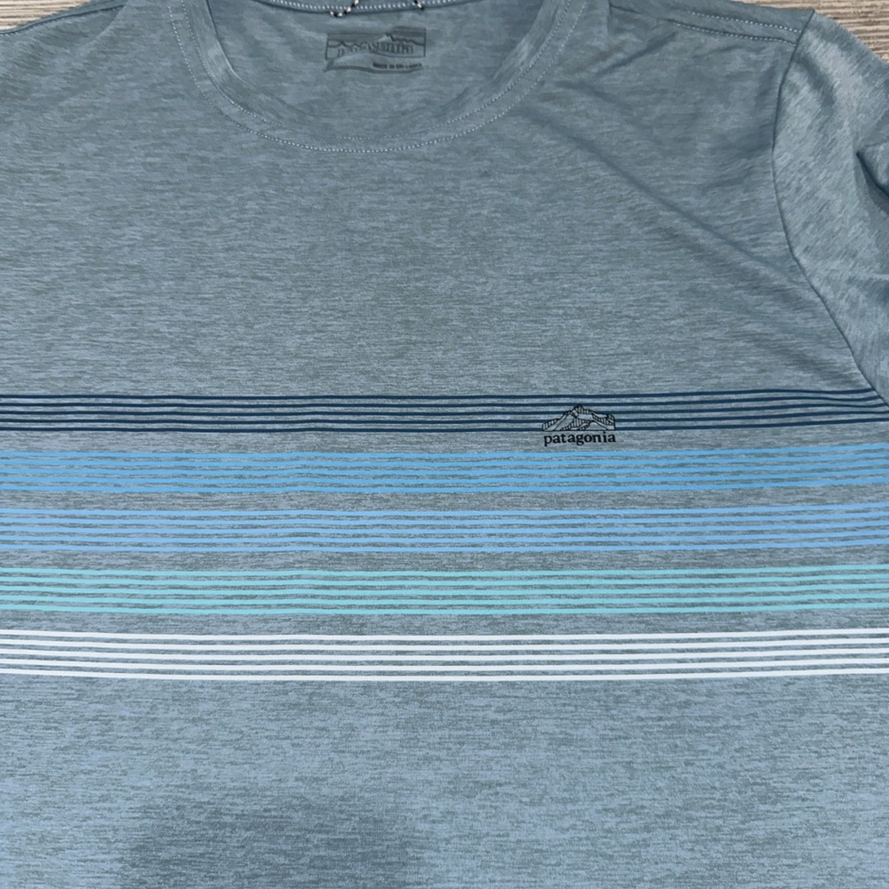 Patagonia Capilene Cool Daily Graphic Shirt Mens Sz S Blue Long Sleeve Hiking - Picture 3 of 8